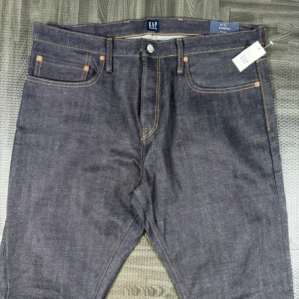 GAP Jeans Mens 36x32 Blue Kaihara Selvedge Denim Skinny NEW Raw Indigo Deadstock